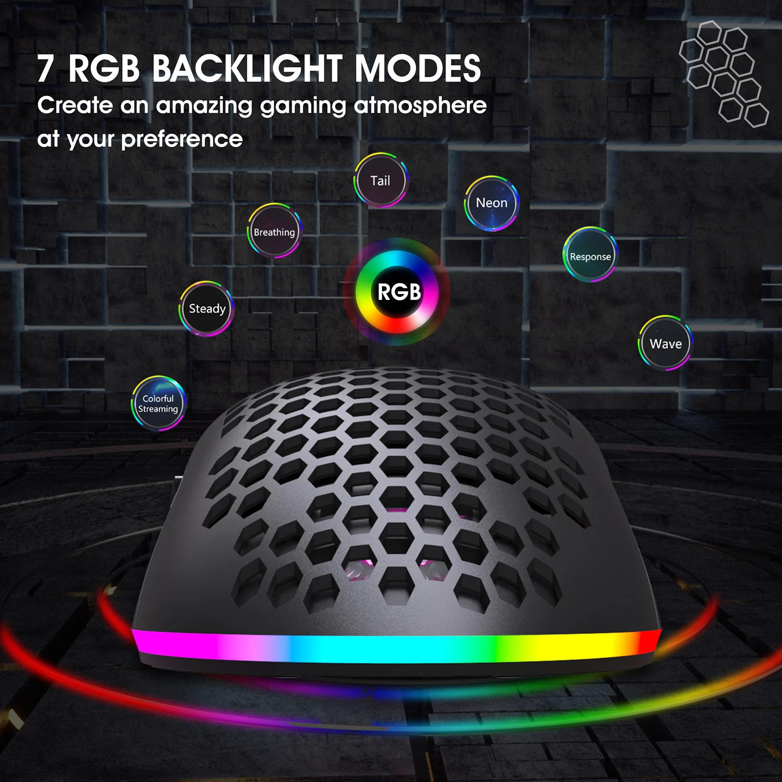 2.4G Wireless Gaming Mouse Rechargeable Gaming Mouse Four-Level Adjustable DPI RGB Gaming Mouse Ergonomic Design