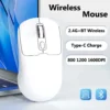 2.4G Wireless Mouse Bluetooth 5.4 Gaming Mouse Ergonomic Mice 800-1200-1600 DPI Mouse Rechargeable Office Mice for PC Laptop