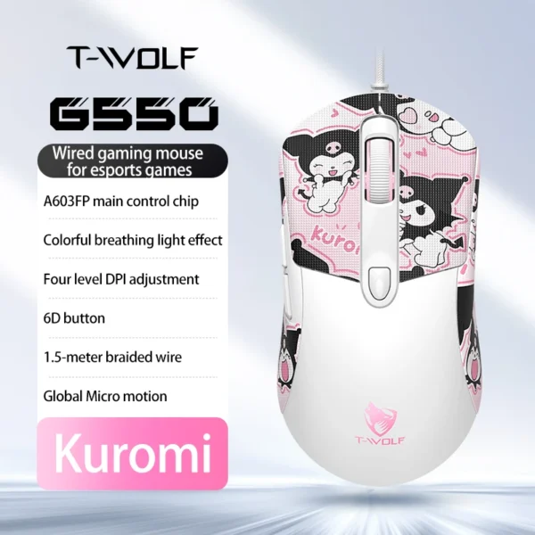 Wired Gaming Mouse Cute Personalized Anti Slip Sticker 6-Key Office Mouse Suitable For Desktop And Laptop Computers NEW HOT