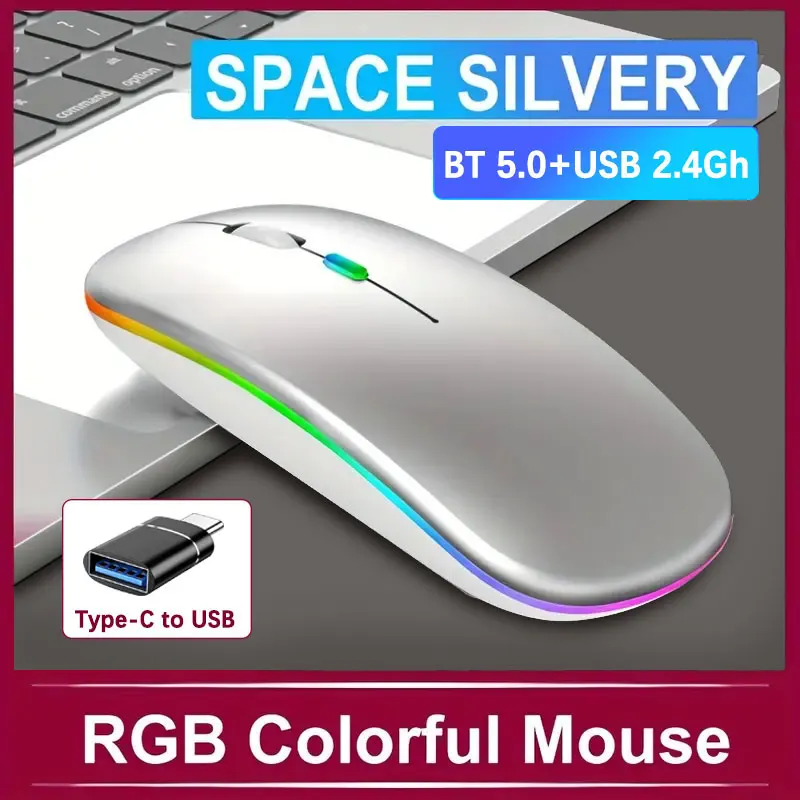 S773a65d002f248bcb3ded8f8d03f5d7dR.webp Wireless Rechargeable Mouse With LED Backlight Bluetooth Gaming Mouse Suitable For MAC/Laptop/PC/Windows