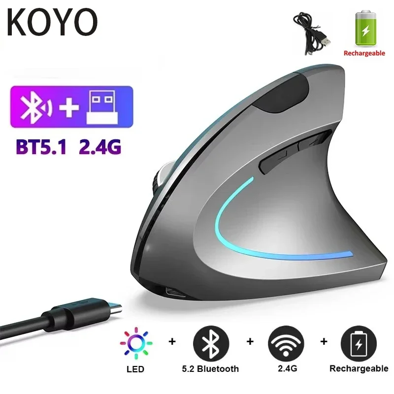 Vertical Ergonomic Gaming Mouse Wireless Rechargeable Gamer Mause Kit Optical 2.4G Mouse Computer PC Laptop Desktop USB Mice