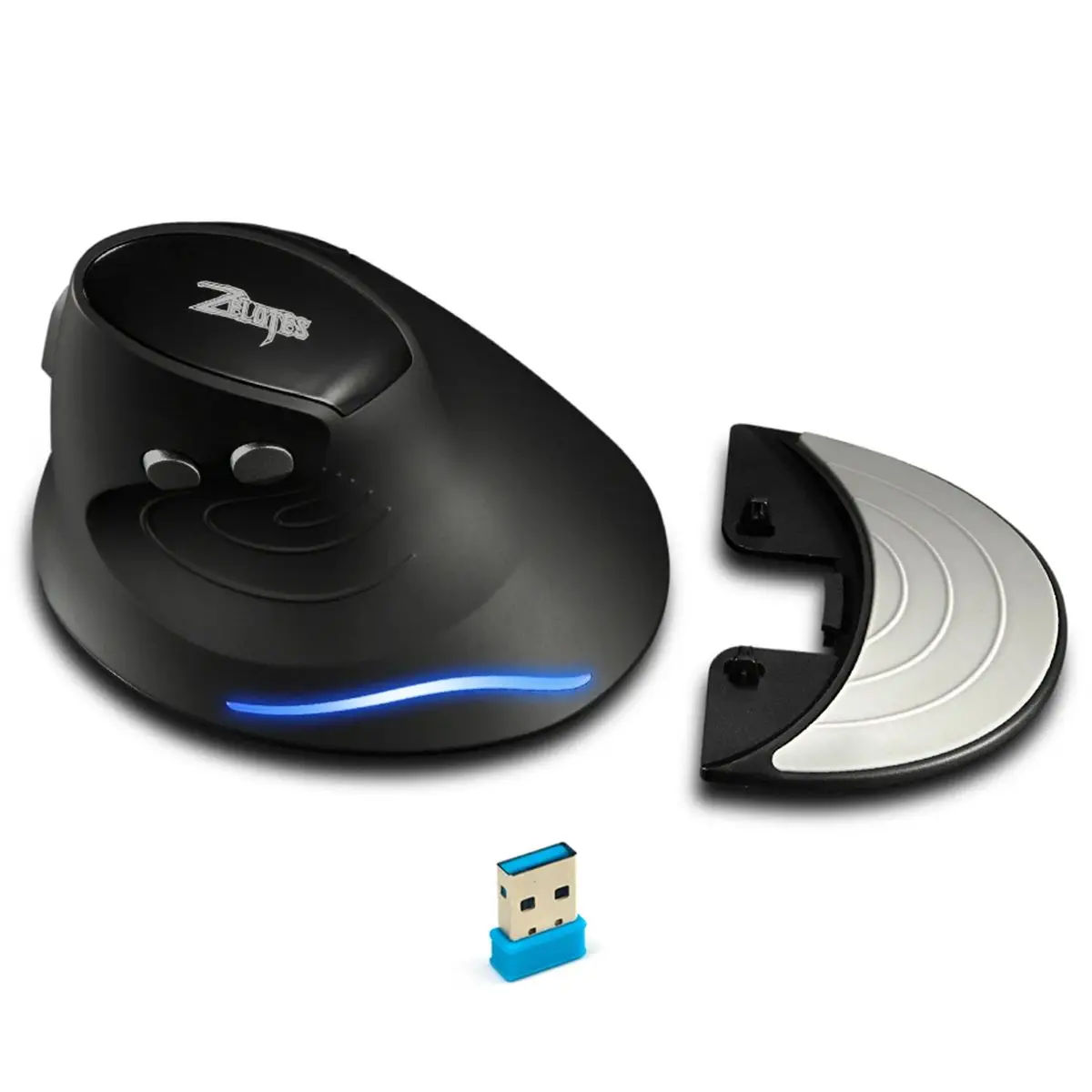 Zelotes F-17 Grip Mouse Vertical 2.4G Wireless Mouse 3-Speed DPI Adjustment Computer Laptop Gaming Mouse
