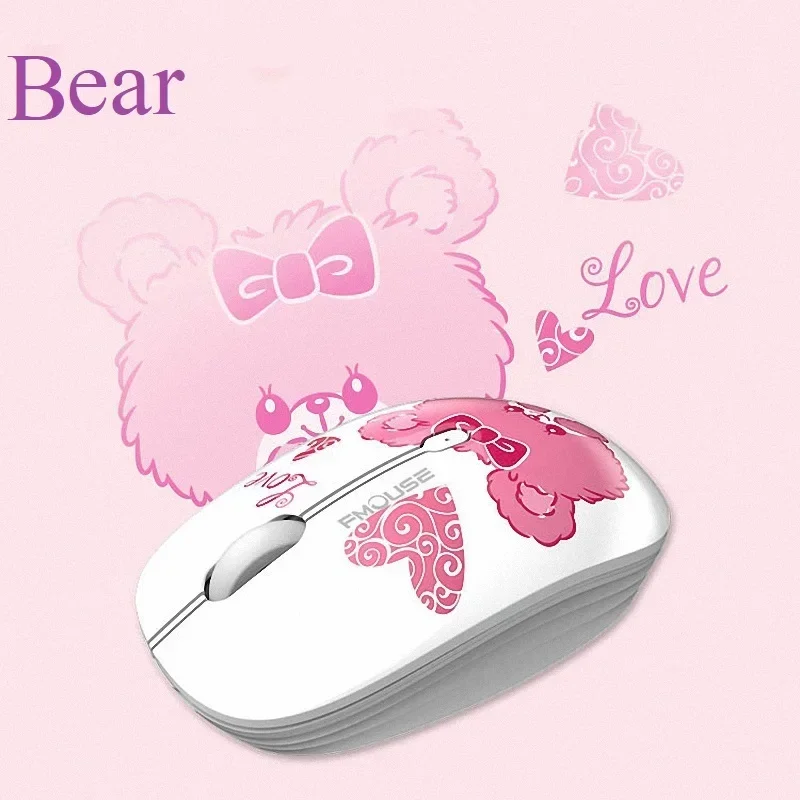 Wireless Mouse for Apple Lenovo Office Creative Cartoon Silent Water Transfer Iris Beautiful Appearance Cute Girl Wireless Mouse