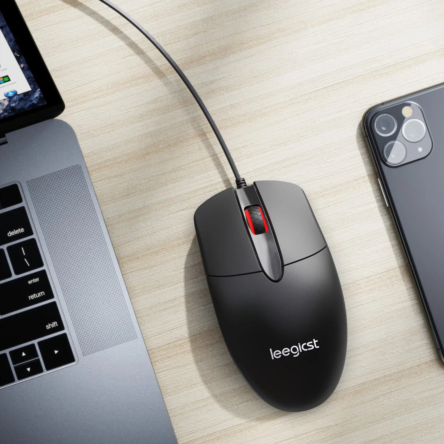 Optical Wired Mouse - Perfect choice for home, office and desktop computer, ergonomic design, comfortable feel, high-quality ele