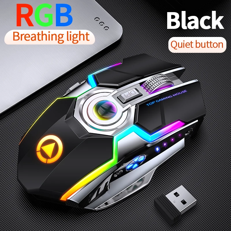 Mouse Ergonomic 2.4GHz Wireless Optical Mice 3 Adjustable DPI 800/1200/1600 6 Buttons for Laptop PC Computer Desktop