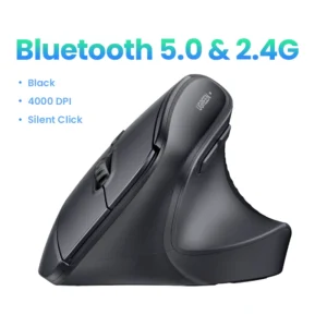 S8c1b6613899e4536b6b5358643aa97acJ.webp UGREEN Vertical Wireless Mouse 2.4G Ergonomic 4000DPI 6 Mute Buttons for MacBook Tablet Laptops Computer PC Mice Black Pink