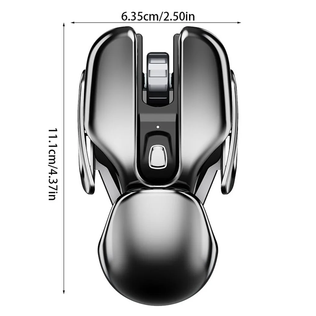 PX2 Metal 2.4G Wireless Mute 1600DPI Mouse 6 Buttons for PC Laptop Computer Gaming Office Home Aluminum Lightweight Mouse