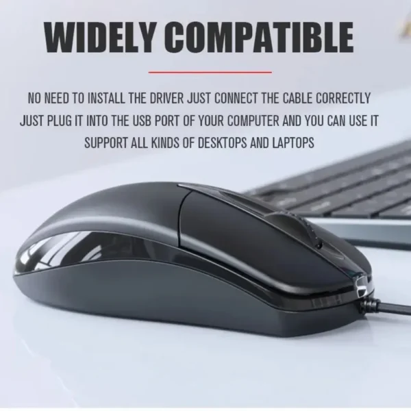 1.2M USB Optical Wired Mouse Laptop Home Office Mouse Anti Slip Roller 3D 1200DPI Game Mause Computer Accessories For PC Desktop