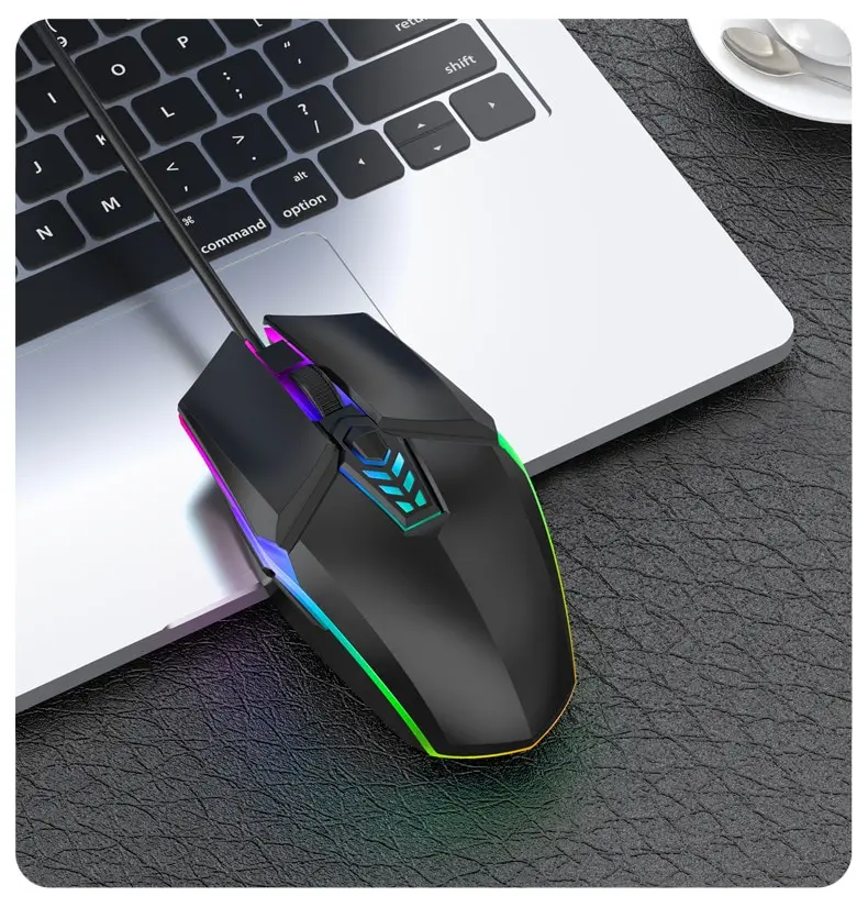 Wired Gaming Mouse 1600 DPI Optical 6 Button USB Mouse With RGB BackLight Mute Mice For Desktop Laptop Computer Gamer Mouse