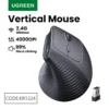 UGREEN Vertical Wireless Mouse 2.4G Ergonomic 4000DPI 6 Mute Buttons for MacBook Tablet Laptops Computer PC Mice Black Pink