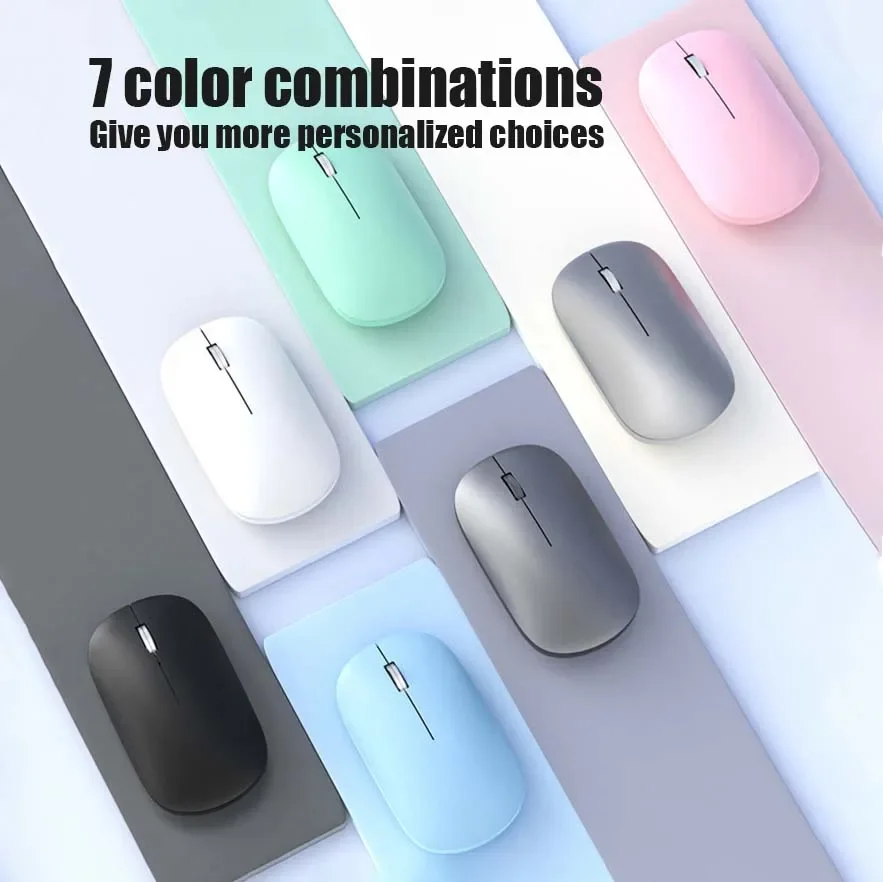 2.4G Wireless Mouse Type C Bluetooth Dual Mode DPI Adjustable Rechargeable Silent Ergonomic Morandi Portable Office Mouse