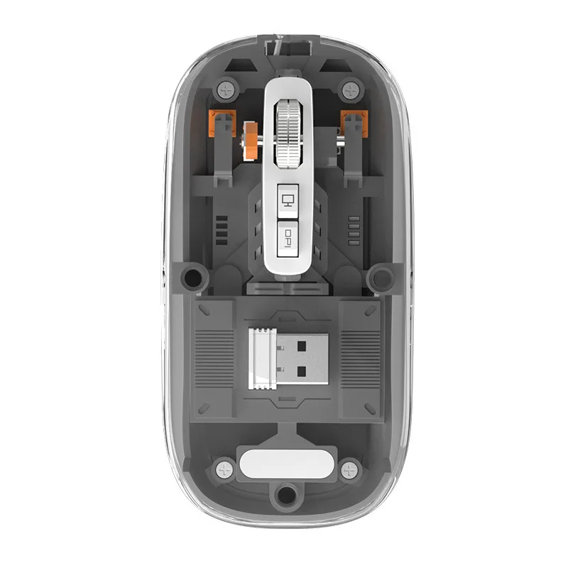 Transparent Magnetic Triple Mode Bluetooth compatible 2.4G Wireless Mouse One-Click Desktop Type-C Rechargeable Silent Mice Mute