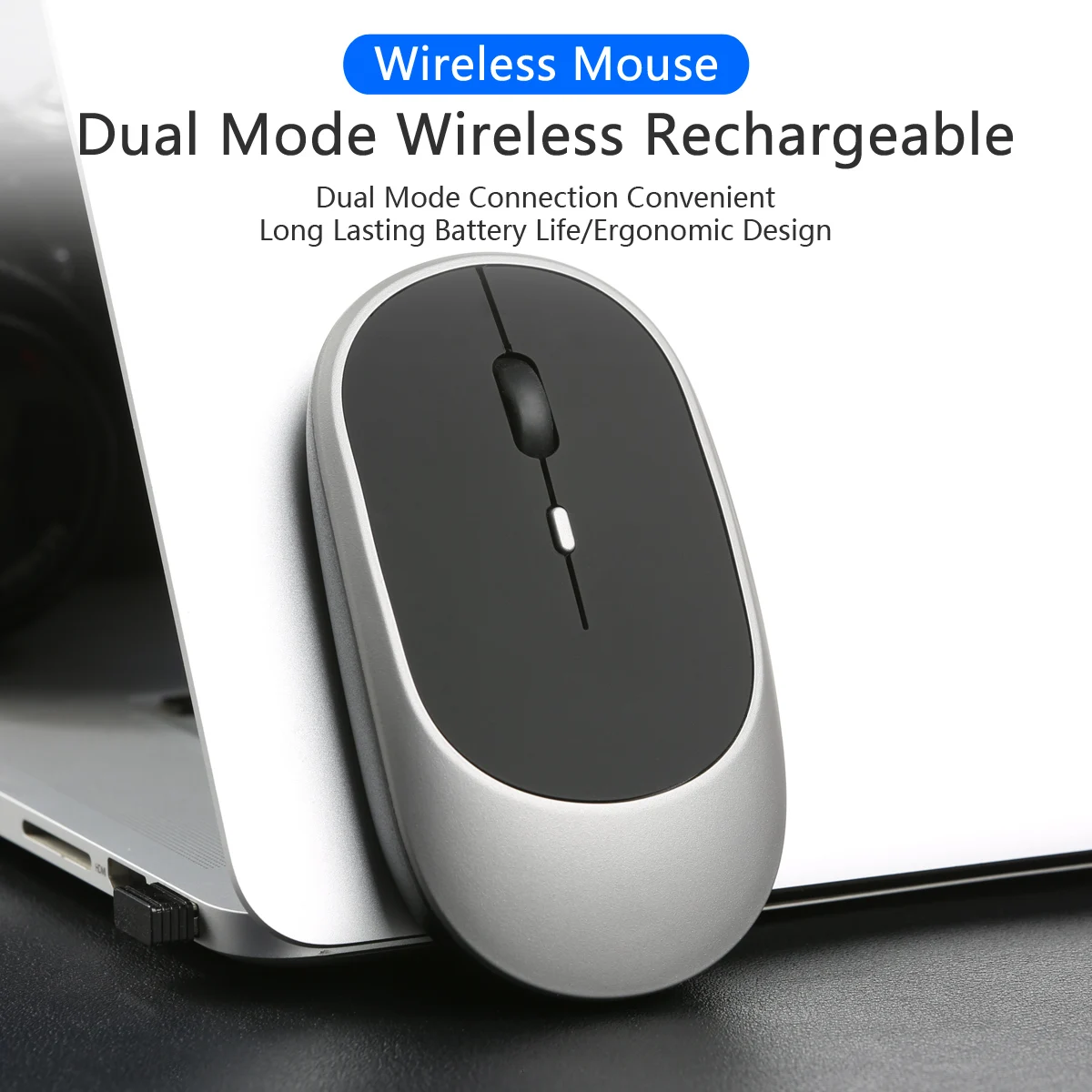 Wireless Mouse Bluetooth-compatible 2.4G Computer Mice Portable Rechargeable Dual mode Mouse for iPad Laptop Desktop Huawei/Mac