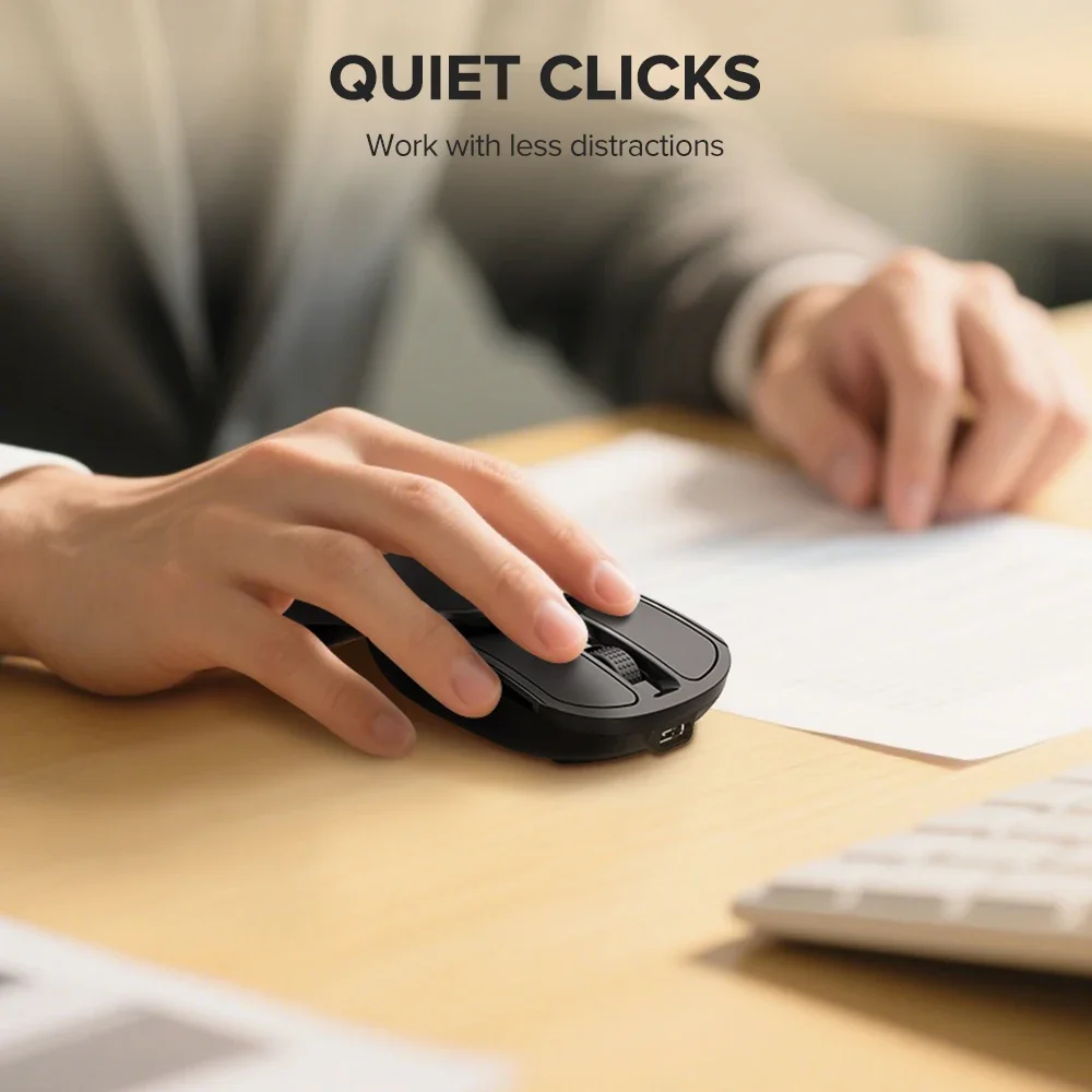 Pocket Folding Mouse Wireless 2.4G Bluetooth5.2 Silent Click Portable Ultra-light 55g for MacBook Tablet Computer PC Mice