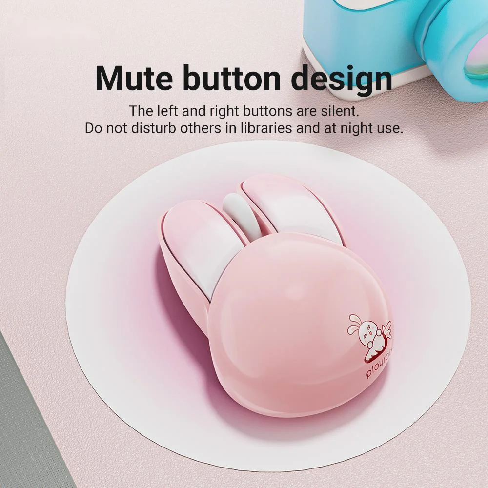 2.4G Wireless Silent Mouse Cute Pink Rabbit Portable Lightweight Ergonomic 1200DPI Computer USB Mice For Office Laptop PC Mac