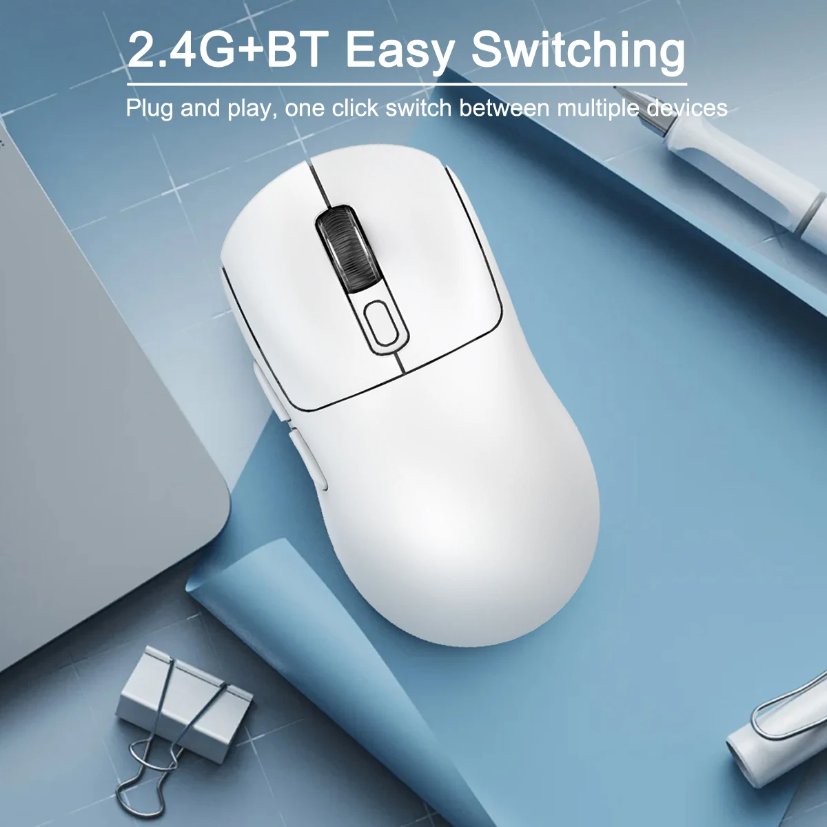 Wireless Mouse, Bluetooth Compatible, 2.4G Optical USB Cordless Gaming Mice for Laptop,PC Computer, Comfortable Design