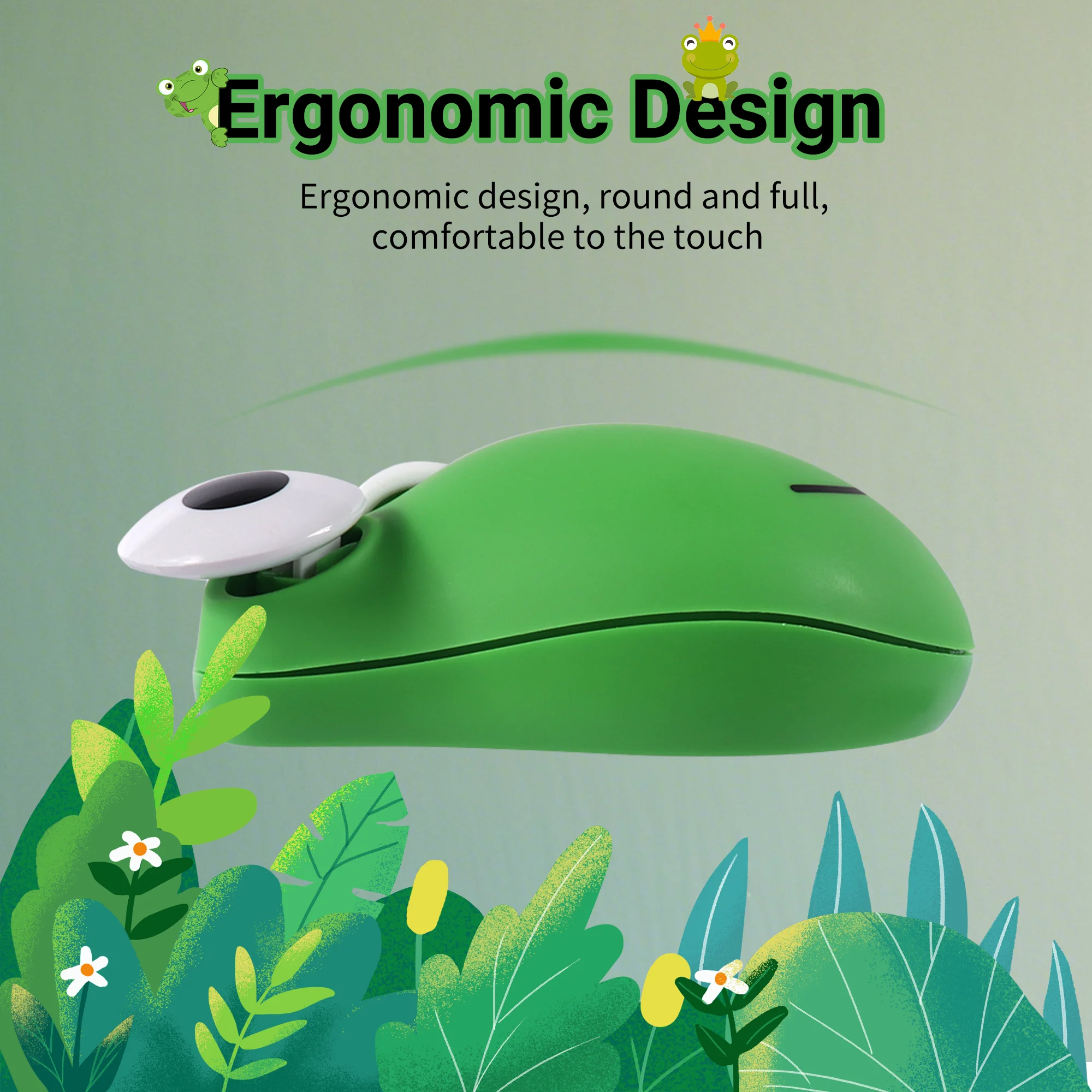 Cute Frog Mouse Wireless Dual-mode Bluetooth Light Weight Portable System Universal Mute Button Office Use Kid Gift Mause