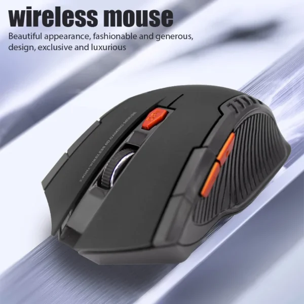 New 2.4G Wireless Mouse 1600DPI Optical Mouse Computer Gaming Mouse 6 Buttons Computer Accessories with USB Receiver