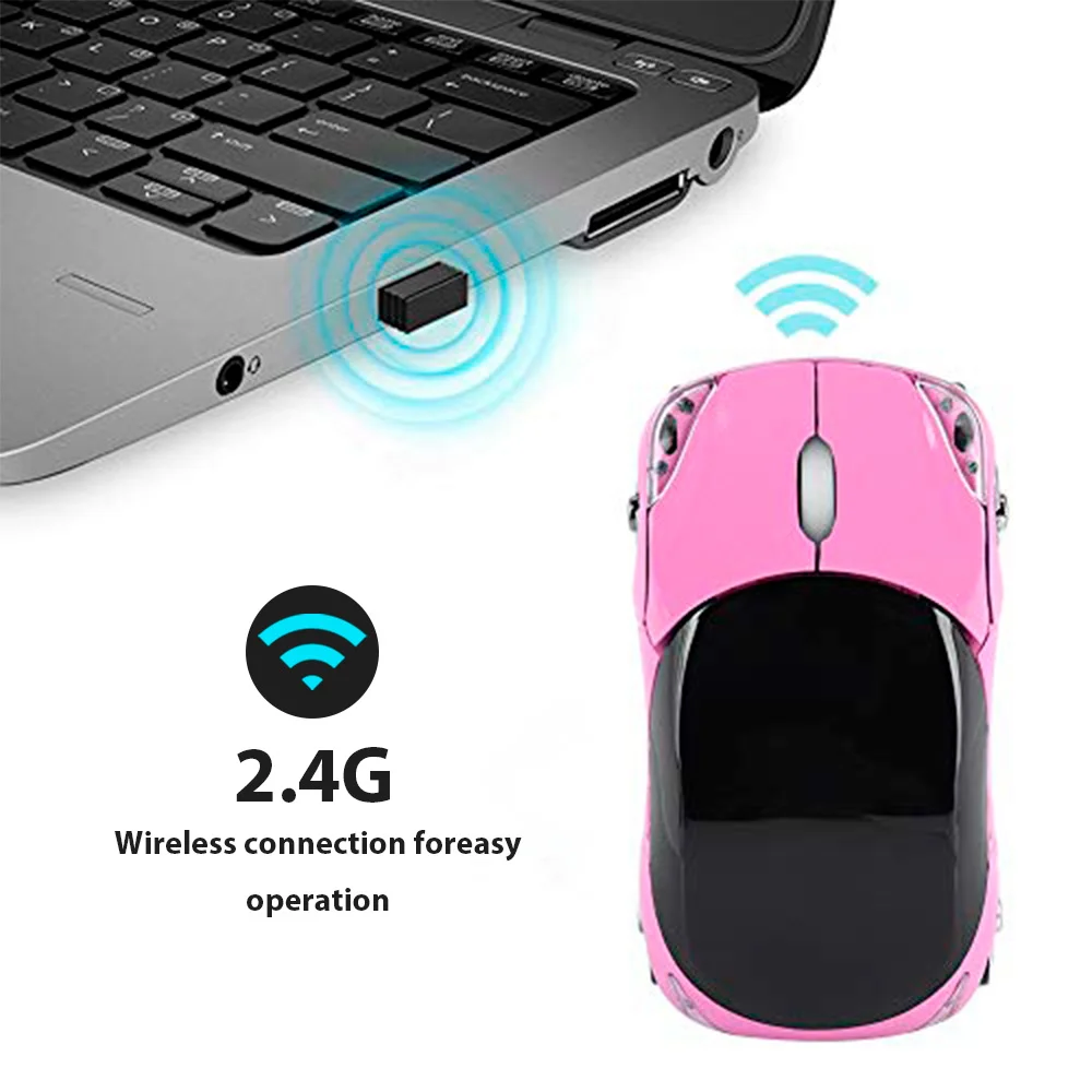 2.4G Car Wireless Receiver Mouse Wireless Portable Optical 1600dpi Mouse Mini Suitable for Laptop Accessories Mini Gaming Mouse