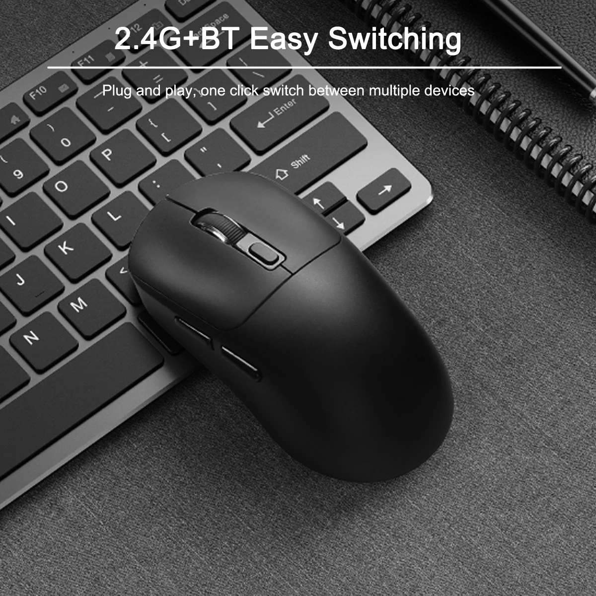 Wireless Mouse, Bluetooth Compatible, 2.4G Optical USB Cordless Gaming Mice for Laptop,PC Computer, Comfortable Design