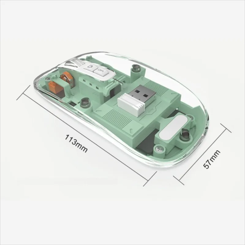 Transparent Magnetic Triple Mode Bluetooth compatible 2.4G Wireless Mouse One-Click Desktop Type-C Rechargeable Silent Mice Mute