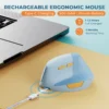 Wireless Mouse Type C Rechargeable Ergonomic USB & Type C Mice for Laptop Laptop PC MacBook Windows Android