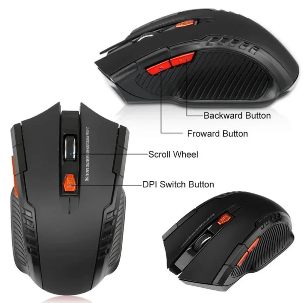2.4G Wireless Mouse Bluetooth 5.4 Gaming Mouse Ergonomic Mice 800-1200-1600 DPI Mouse Rechargeable Office Mice for PC Laptop