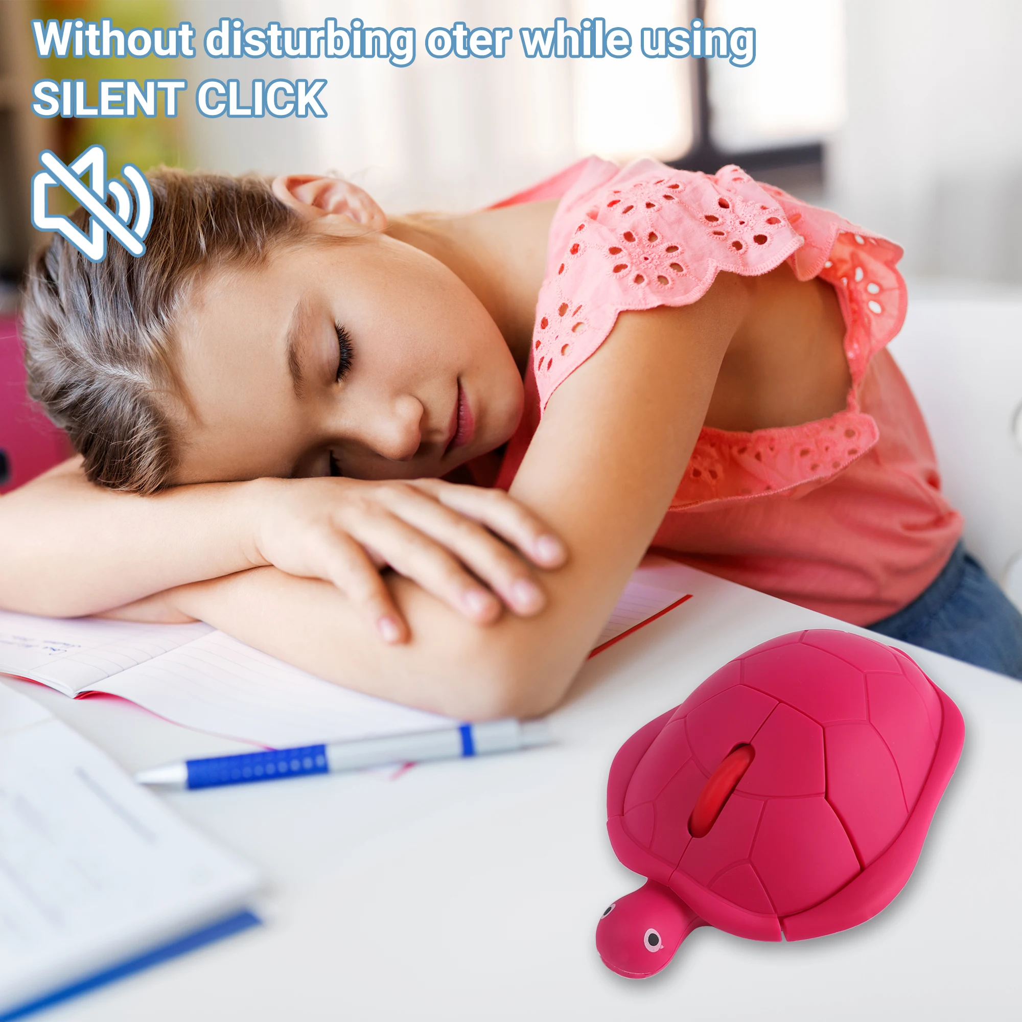 Wireless 2.4G Little Turtle Mouse Low Noise Button Plug and Play Cute and Funny Mause Office Use Play Game Mice Gift For Kids