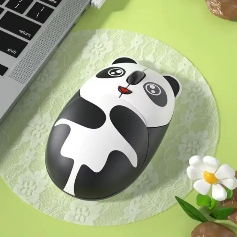 Panda Cartoon Animal Female New Bluetooth Wireless Dual-Mode Mouse Cute And Convenient 2.4g Desktop Laptop Universal