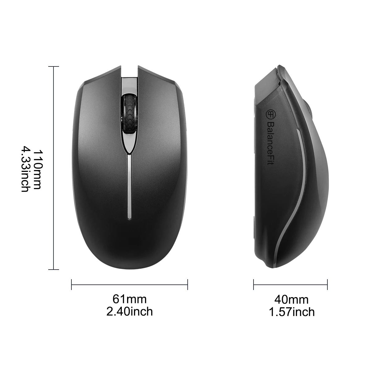 2025 New Rechargeable Wireless Mouse 2.4GHz Single Mode Computer Mice Optical Wireless Mouse with Nano Receiver for PC Laptop
