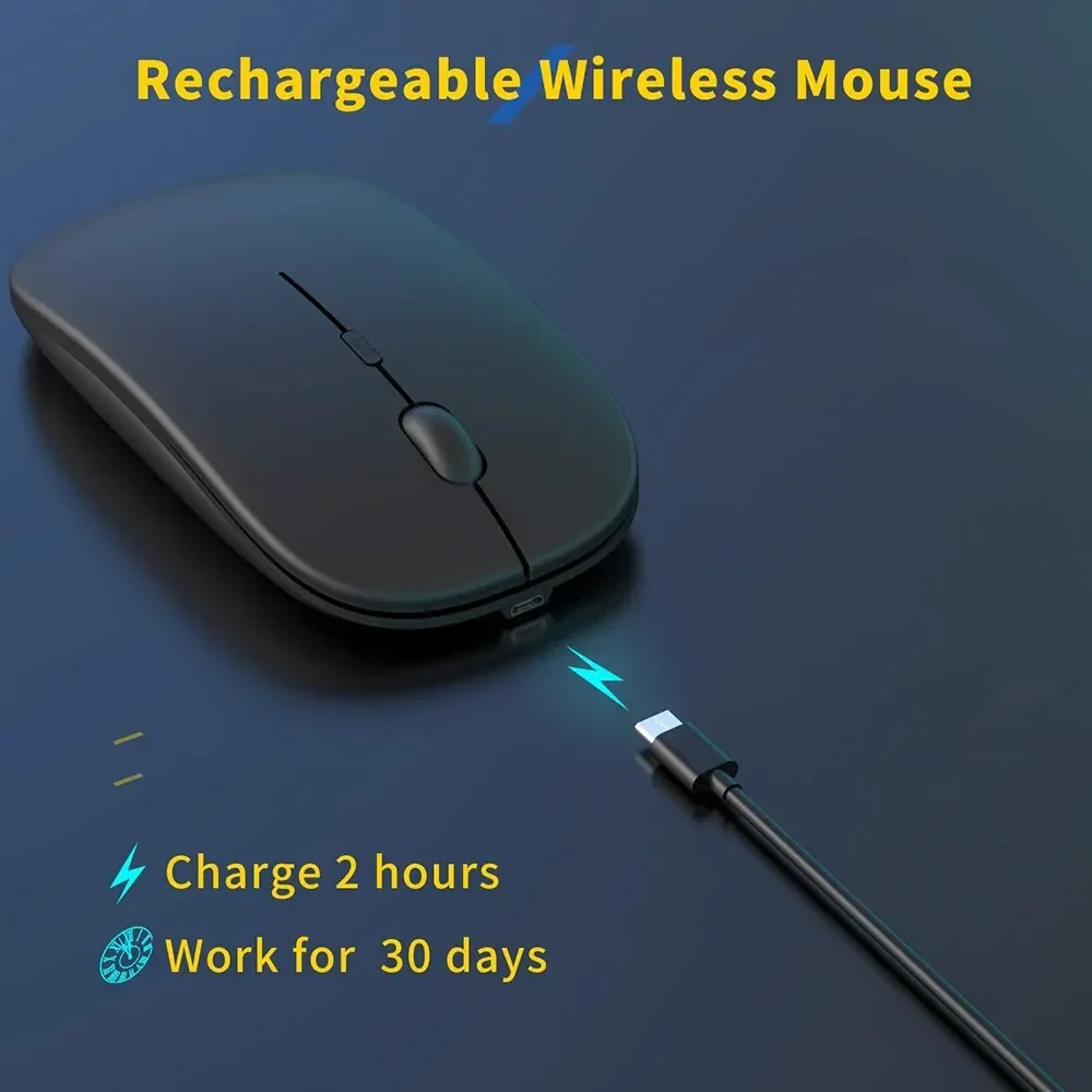 Portable Rechargeable Wireless Gaming Mouse Ergonomic Quiet And Magical Suitable For Portable Computers Tablets IPAD Phone