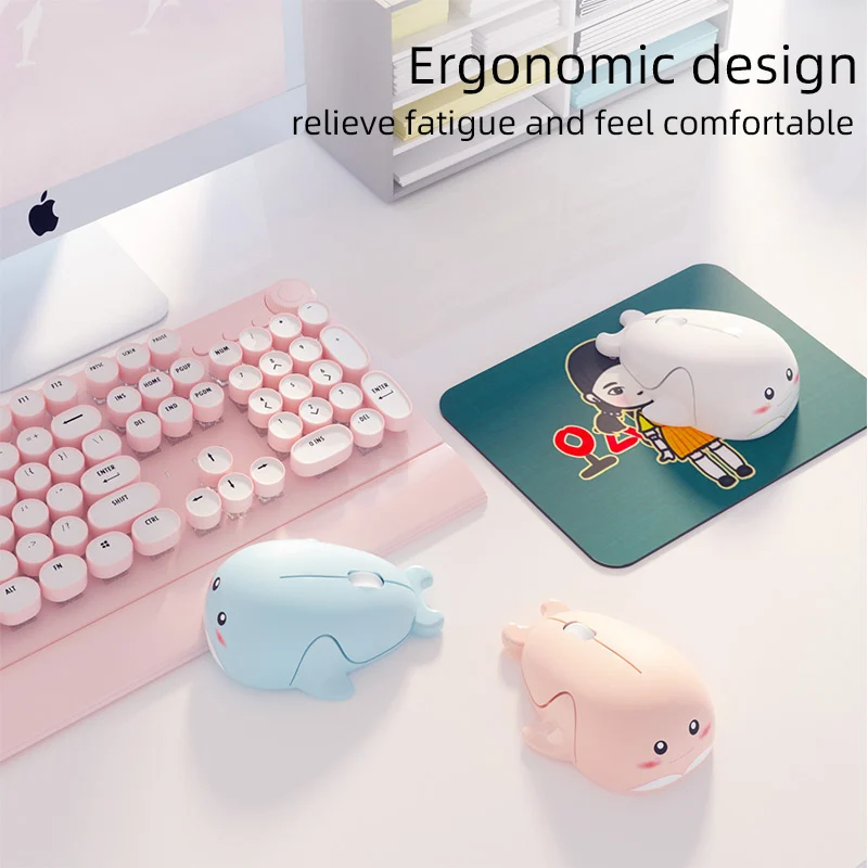 Wireless 2.4G Mouse Dolphin Designed Creative Ergonomic USB Optical 1600DPI Mini Silent Mice Cute Kid Gifts For PC Laptop Gaming