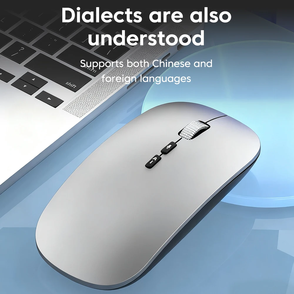 AI Intelligent Voice Mouse Rechargeable Wireless Mouse Portable Manual Bluetooth Dual-mode Office Game Mute Computer Notebook