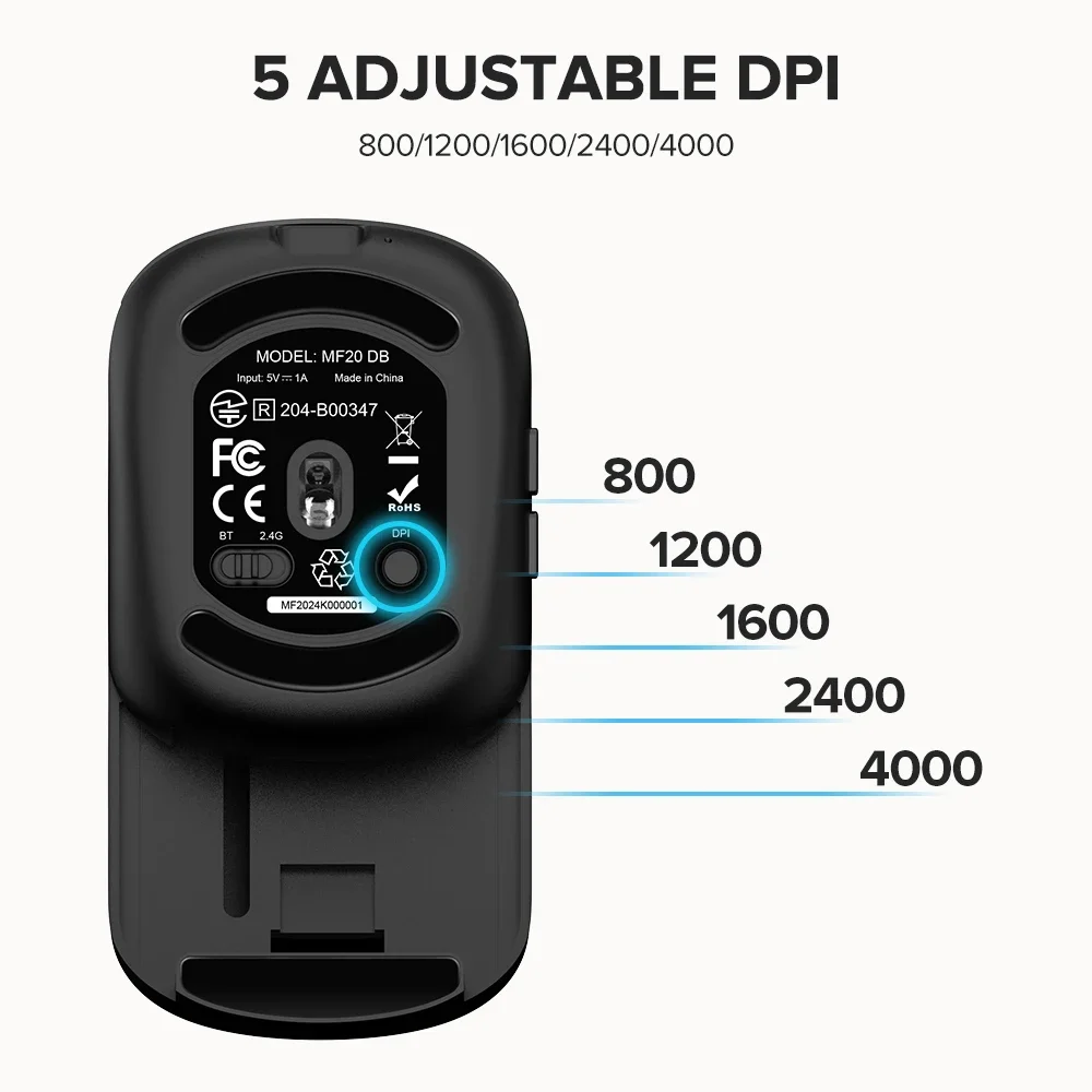 Pocket Folding Mouse Wireless 2.4G Bluetooth5.2 Silent Click Portable Ultra-light 55g for MacBook Tablet Computer PC Mice