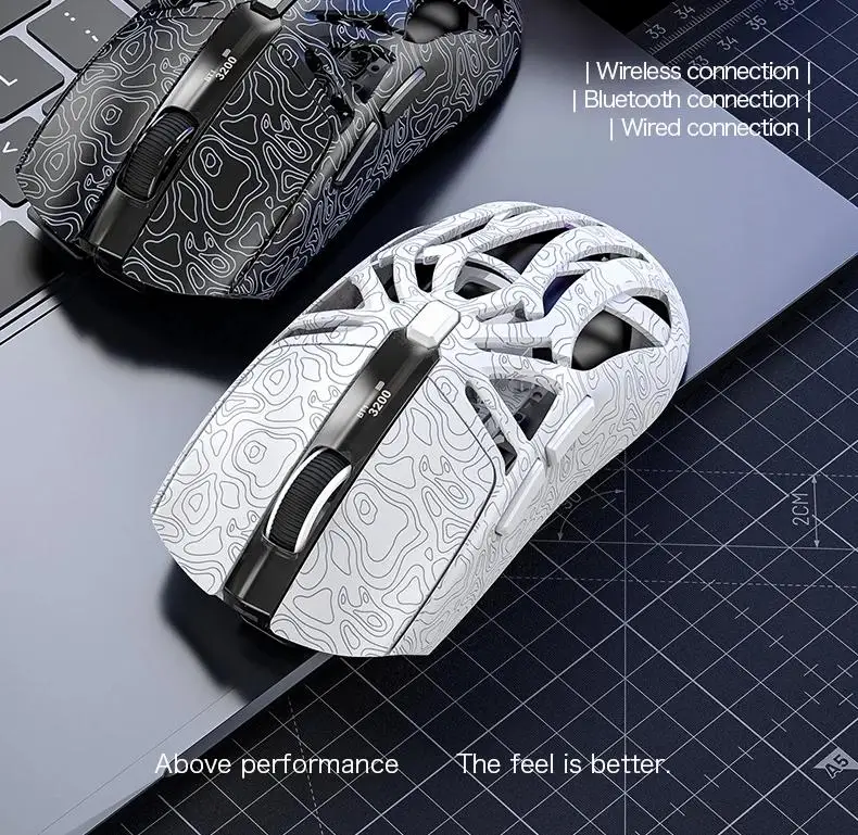 M8 Triple-Mode Wireless Mouse Connectivity for PC&Laptop 12000 DPI RGB Gaming Mouse with Magnetic Charging