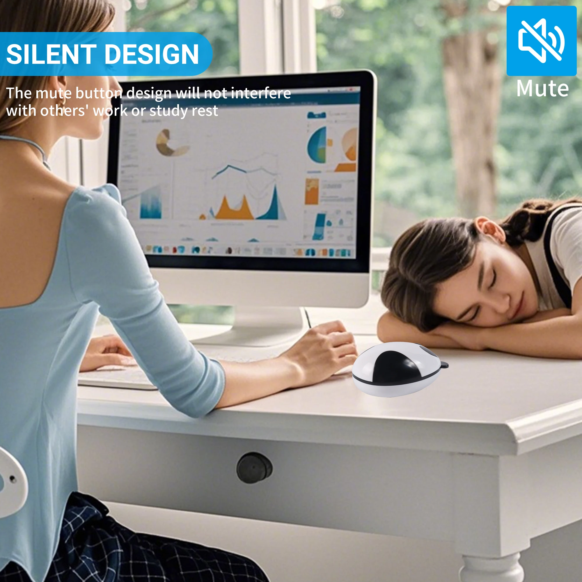 Wireless 2.4G Rechargeable Mouse Cute Panda Mute Button Wireless Wired Version Office Use Computer Part USB Receiver Lightweight