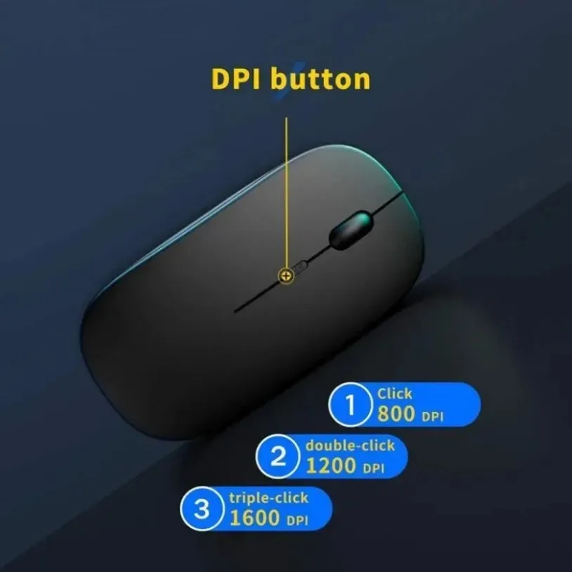Portable Rechargeable Wireless Gaming Mouse Ergonomic Quiet And Magical Suitable For Portable Computers Tablets IPAD Phone