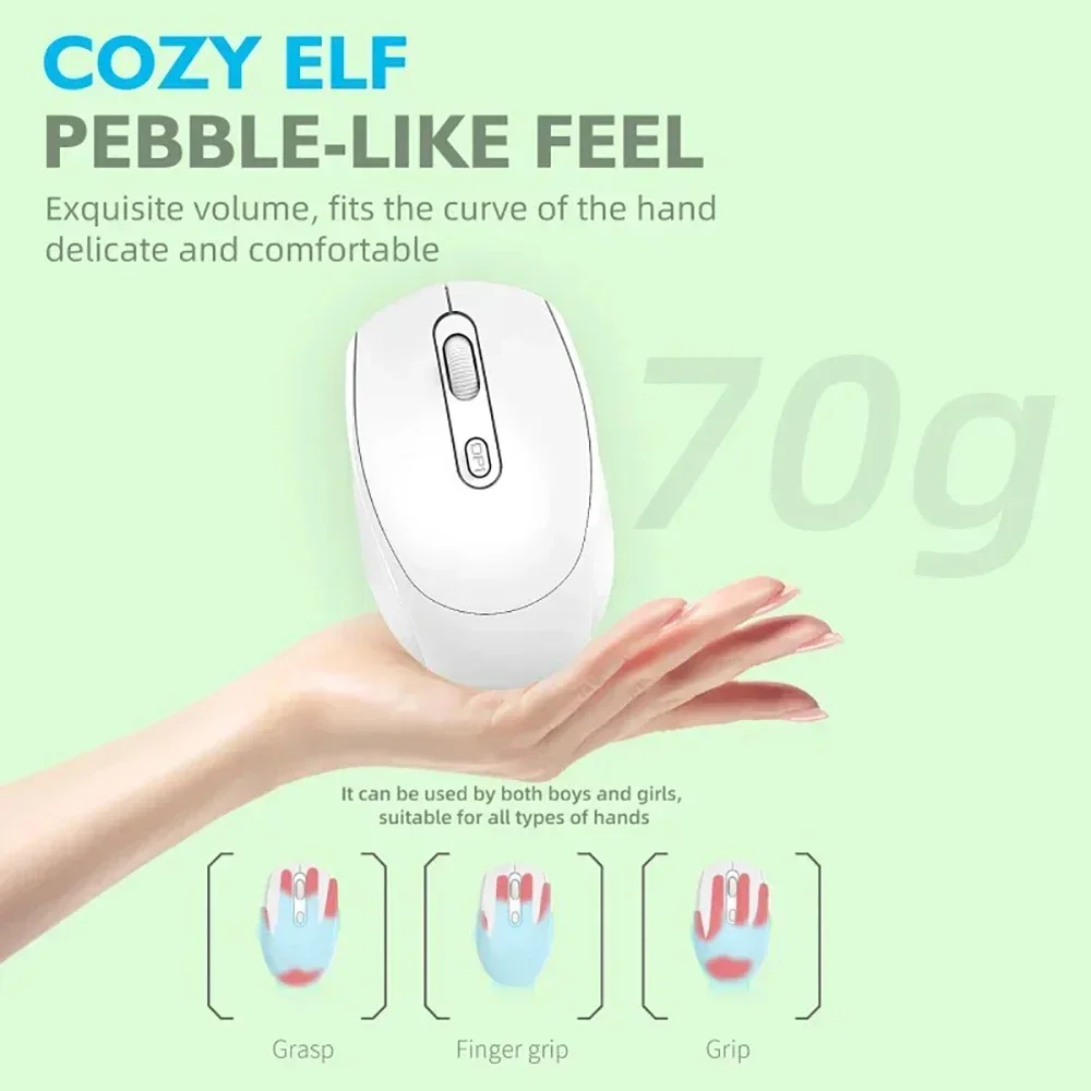Rechargeable Bluetooth-compatible Wireless Mouse 2.4G Optical Mice with USB RGB 1600DPI Mouse for Computer Laptop PC Mute Mouse