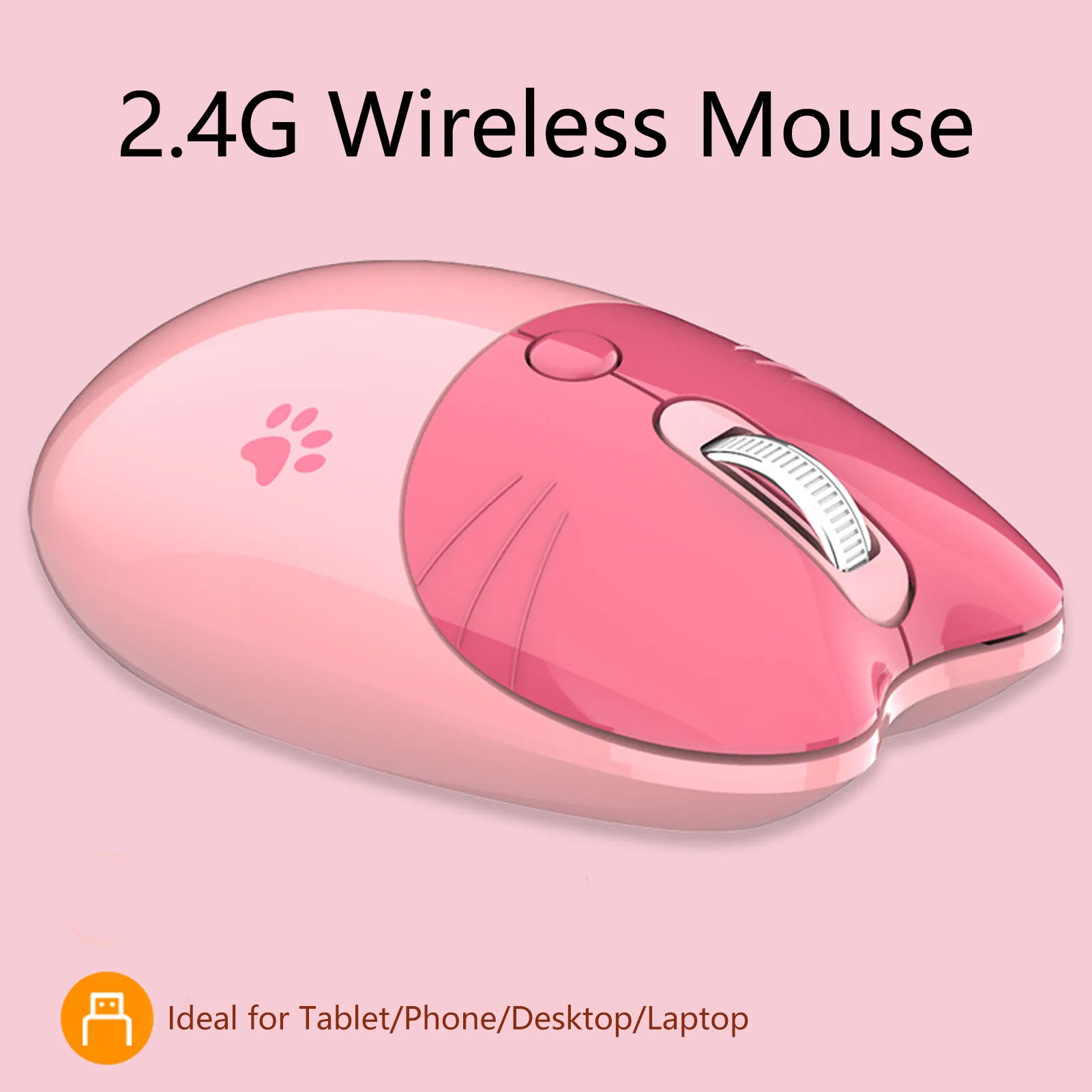 Sed3d4e810efb4360928b776ccd38ffa0T.webp Mute Mouse Adjustable DPI Plug and Play Auto Sleep Silent Click Light Portable Girl Mouse Anti Slip 2 Wireless Mode for School
