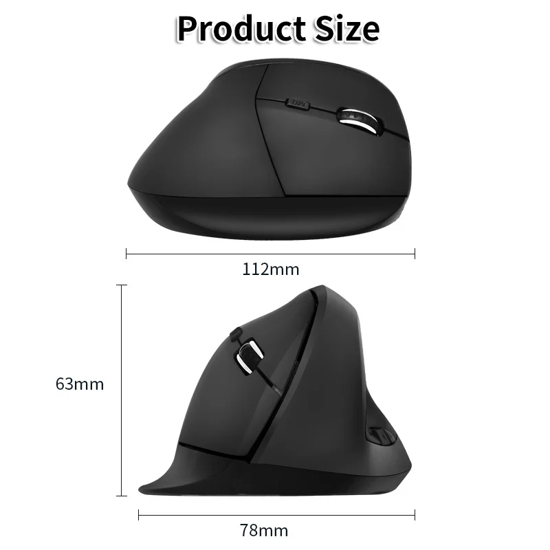 Wireless 2.4G Vertical Mouse Ergonomics Design DPI Button With Side Keys Plug And Play Office Use Mause PC Part Wide Compatible