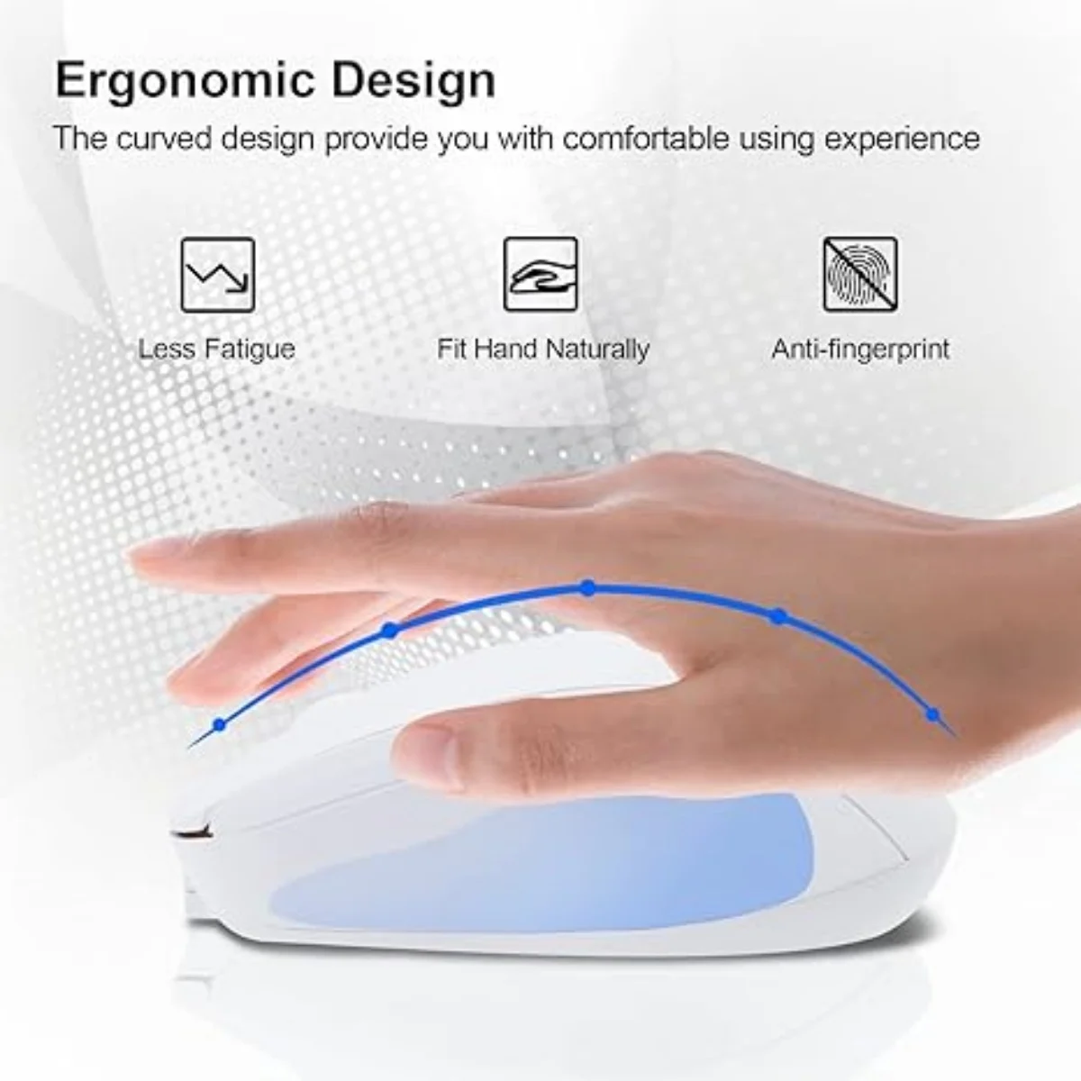 Rechargeable Silent Wireless Mouse - 2.4G+BT Dual Mode, Ergonomic Grip, Stable Transmission for Office Home Desktop