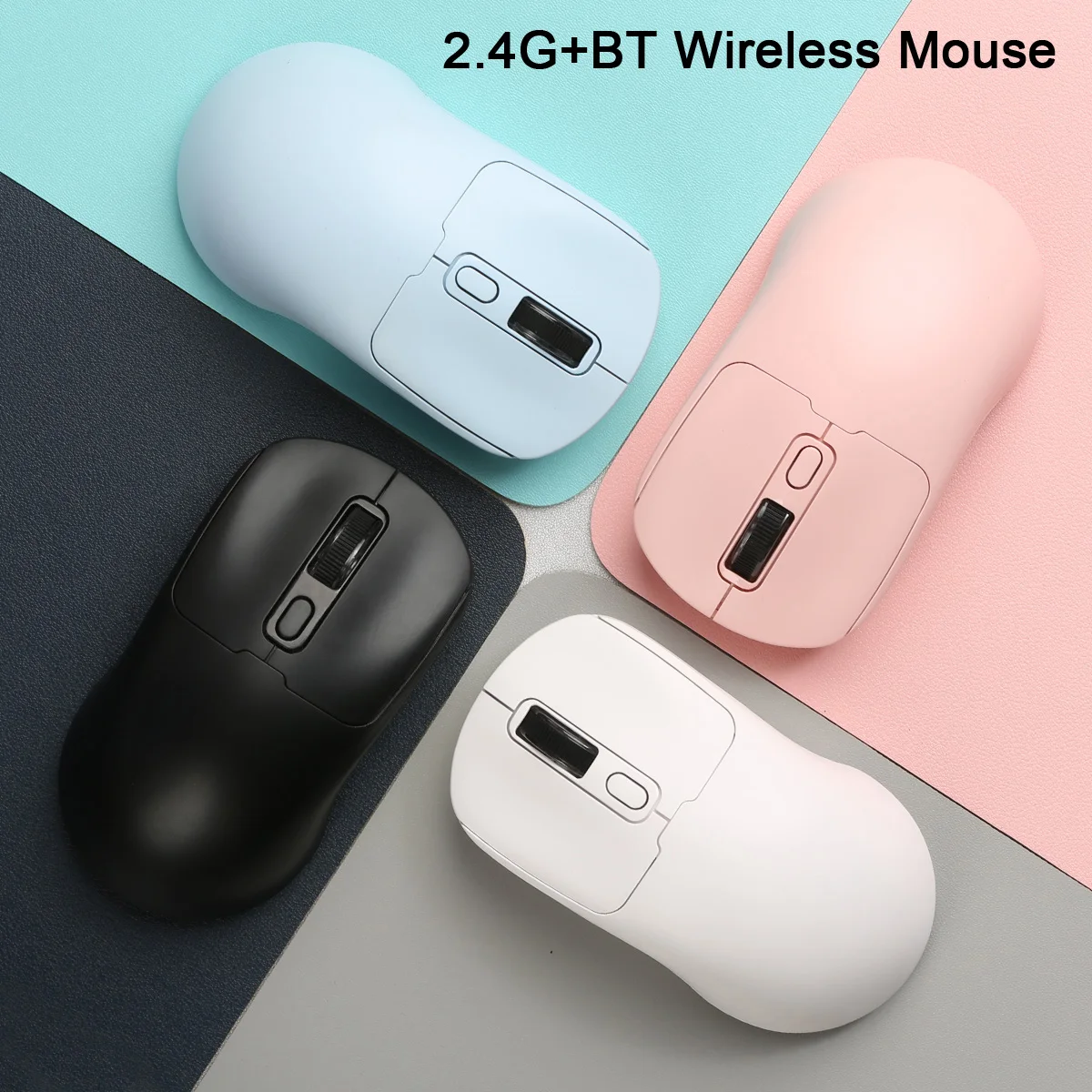 Wireless Mouse Rechargeable Bluetooth-compatible+2.4Ghz for PC Laptop Macbook - Comfortable Hand Position for Improved Usage