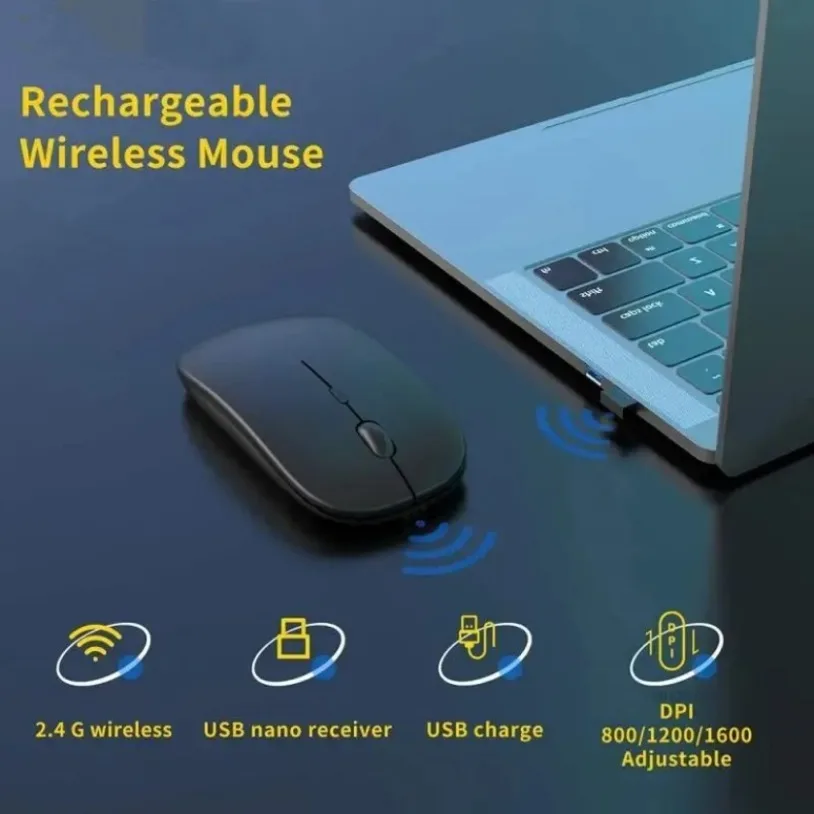 Portable Rechargeable Wireless Gaming Mouse Ergonomic Quiet And Magical Suitable For Portable Computers Tablets IPAD Phone