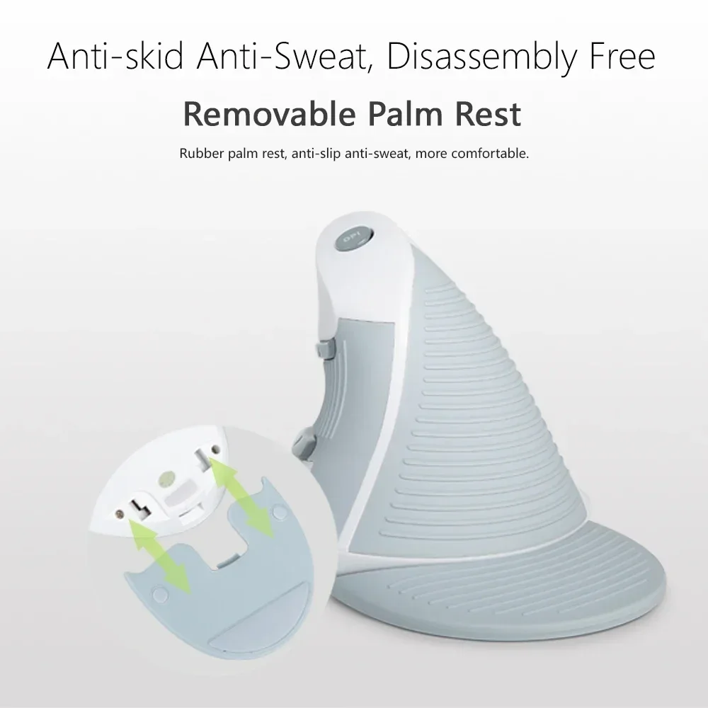 M618BU White Wired Ergonomic Vertical Mouse 1600 DPI 6 Buttons Optical Right Hand Mice with Wrist mat For PC Lapt