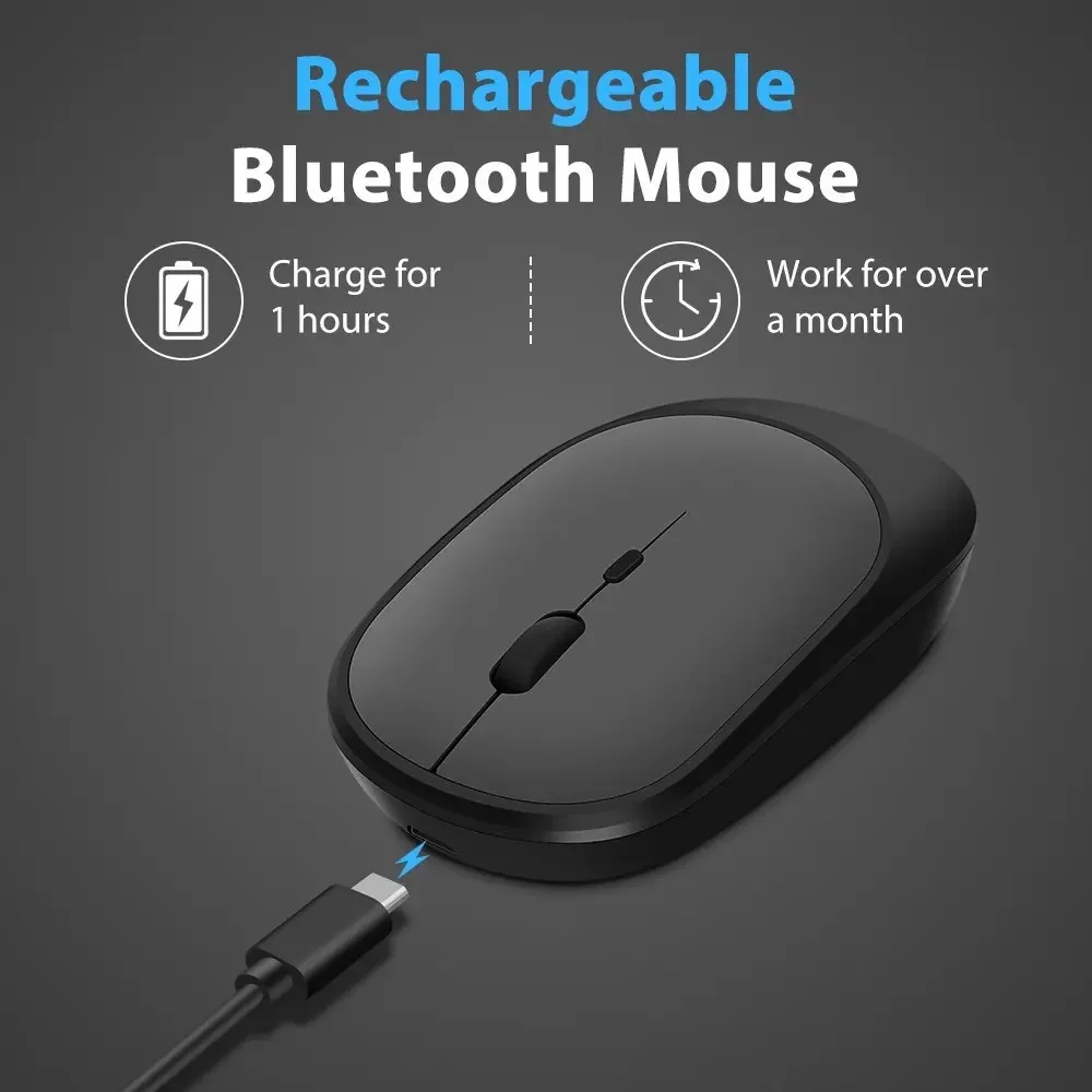 USB for Bluetooth Wireless Dual-Mode Mouse High-Value Blue Tooth for Office Use LED Universal Design for Computer Tablet Macbook