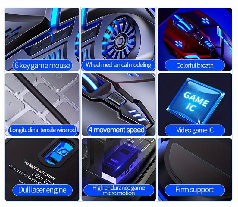 image.jpeg Silver Carved Mechanical Gaming Mouse, Wired, Suitable for Desktop And Laptop Use, Silent for Office And Esports.