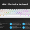 Geeky GK61 Wired Gaming Keyboard with RGB Lighting, White