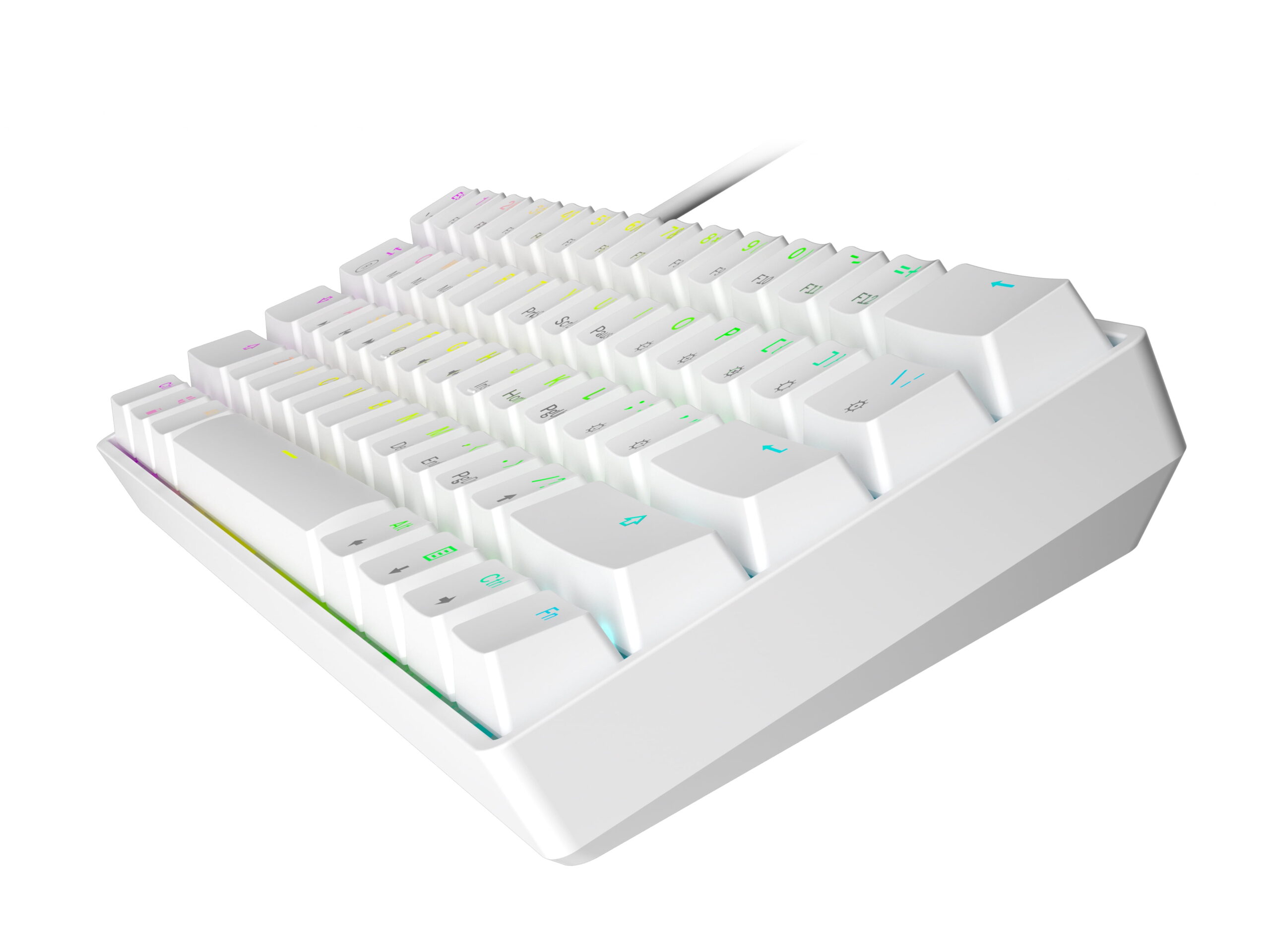 HK GAMING GK61 Mechanical Gaming Keyboard | 61 Keys RGB  Backlit for PC/Mac ( White, Gateron Optical Black)
