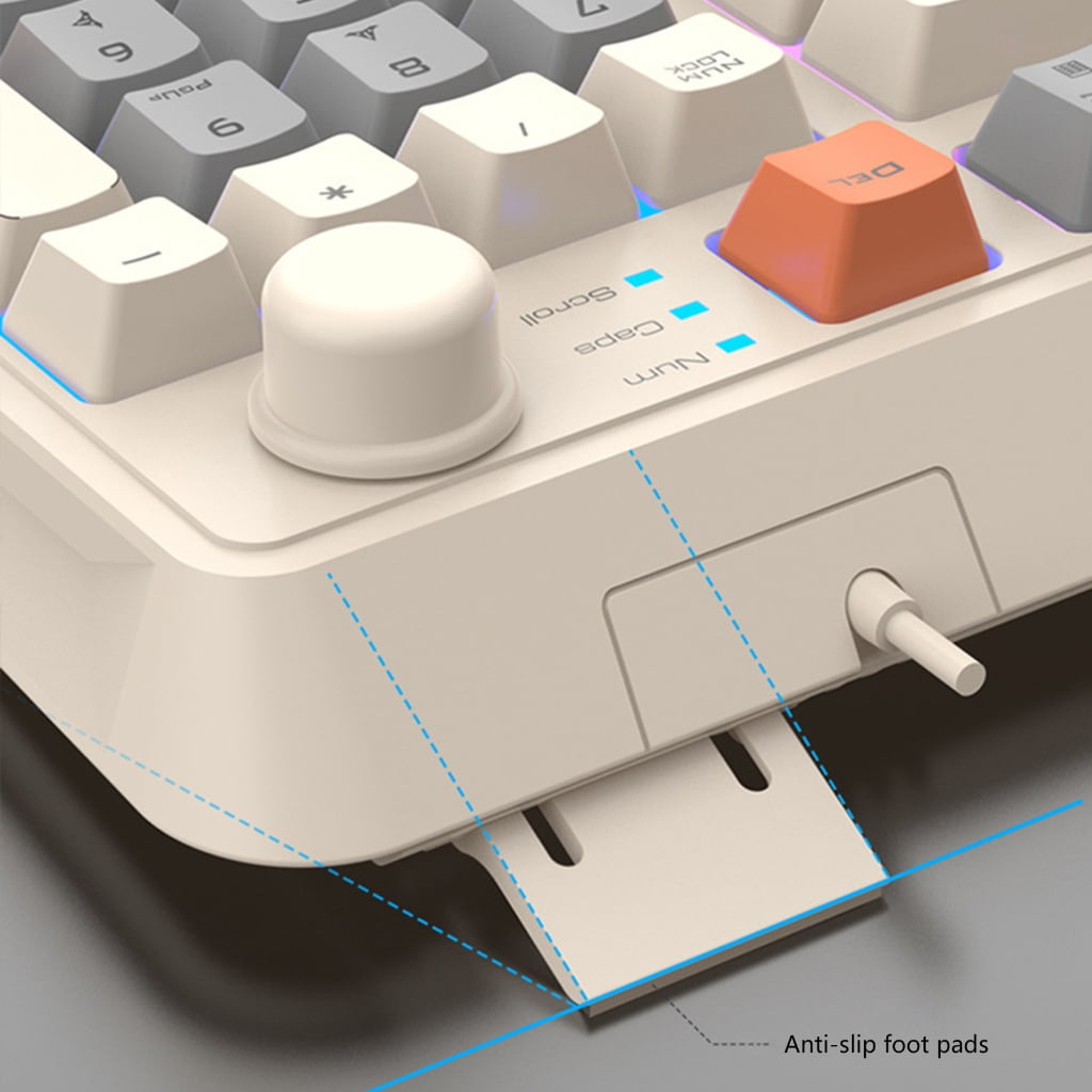 Gaming Keyboard Full Size LED Backlit Keycap Quiet Computer Keyboard 94 Keys Corded Keyboards for PC Desktop Office