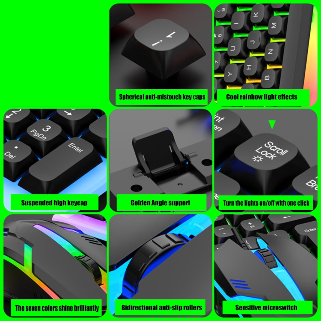 Gaming Keyboard Full Size LED Backlit Quiet Computer Keyboard 104 Keys Corded Keys